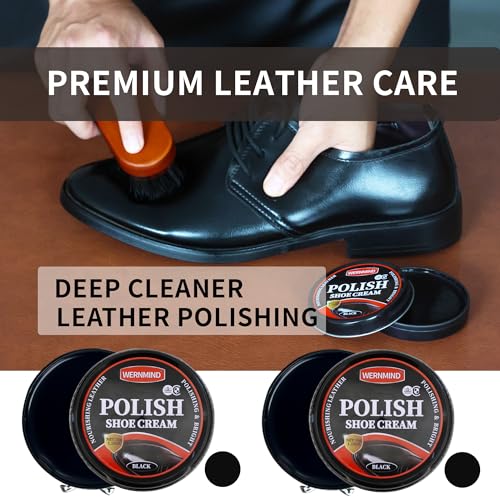 Black Brown Shoe Polish Kit Saddle Soap Mink Oil Shoe Shine Kit Boots Leather Conditioner Cream Wax Care Set