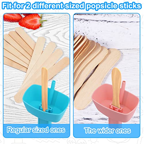 AIERSA 8pcs Popsicle Holders and Ice Pop Sleeves Set for kids No Drip, Silicone Popsicle Holder with Straw and Reusable Neopreneee Freeze Popsicle Sleeves for Toddlers Mess Free, No Freezing Hands