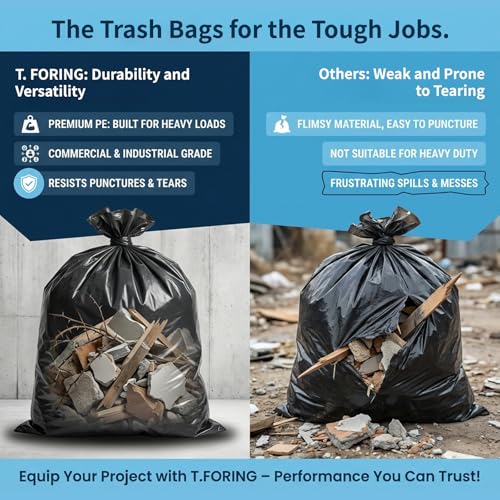 20-30 Gallon Trash Bags Black - 1.28 Mil Thick,30" x 35" Large Garbage Bags 100 Count，20+ Gallon Heavy Duty Trash Can Liners Unscented for Kitchen Home Office Commercial Outdoor