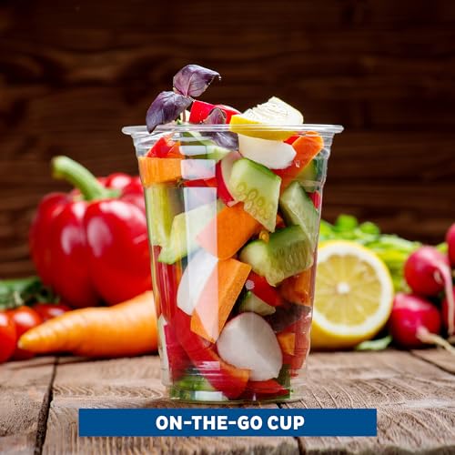 Freshware 16 oz Clear Disposable Plastic Cups, Clear Plastic Cups Tumblers, Heavy-duty Party Glasses, Disposable Cups for Thanksgiving, Halloween, Christmas Party, 16 Oz Cups, 100 Count (Pack of 1)
