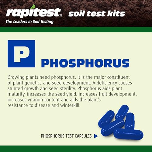 Rapitest Soil Test Kit for Gardens, Vegetables, Flowers and Lawns. USA designed and assembled soil tester completely, quickly and accurately measures/analyzes soil pH acidity and garden nutrients.
