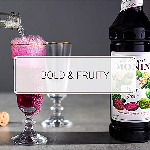 Monin - Desert Pear Syrup, Bold Flavor of Prickly Pear Cactus, Natural Flavors, Great for Iced Teas, Lemonades, Cocktails, Mocktails, and Sodas, Non-GMO, Gluten-Free (1 Liter)