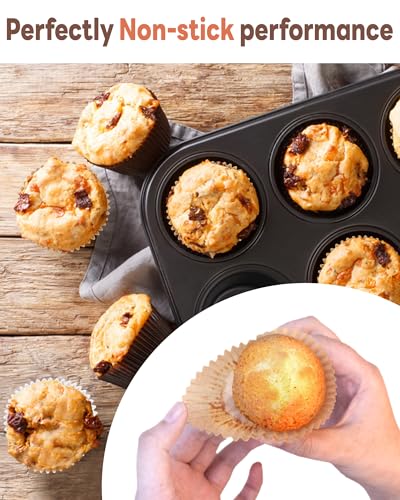 Non-stick 200pcs Standard Cupcake Liners for Baking, Natural, Food-grade Cupcake Wrapper, Greaseproof Parchment Muffin Liners