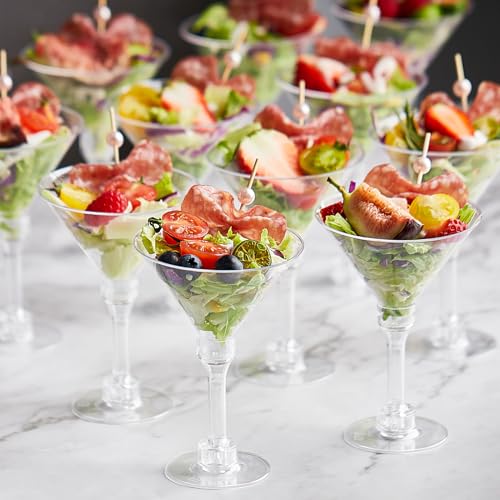 Kucoele 40 Pack Mini Plastic Martini Glasses, 5oz Disposable Cocktail Glasses Tall Party Cups for Wine, Champagne, Margarita