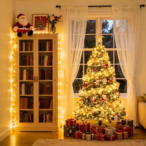 JMEXSUSS 100 LED String Lights Indoor Bedroom Warm White Christmas Lights