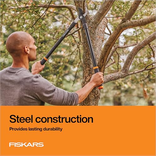 Fiskars 28" Loppers for Tree Trimming, Heavy Duty, Rust-Resistant Sharp Bypass Steel Blade Loppers, Branch Cutter up to 1.5" Diameter Cut Capacity, Shock-Absorbing Handle, Garden Tools