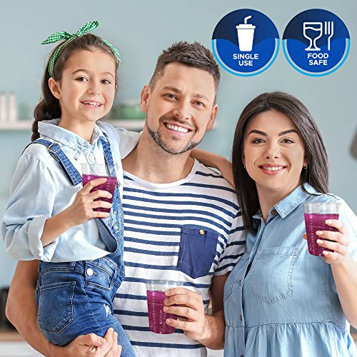 PAMI Disposable Plastic Cups, Bpa- Drinking Glasses for Parties, Cold Drinks, Smoothies, Jello, Cocktails (5 Oz - Pack of 100)