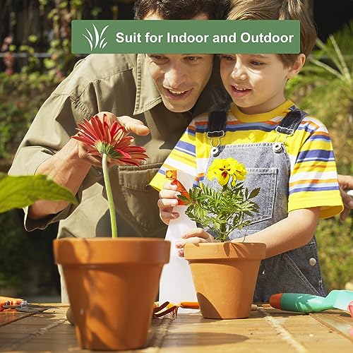 Orceler 6 inch Terracotta & Clay Pots for Plants with Saucer, Medium Terra Cotta Plant Pots with Drainage Hole, Flowerpot with Tray, Terracotta Pot for Indoor Outdoor Plant - Pack of 4 Planters