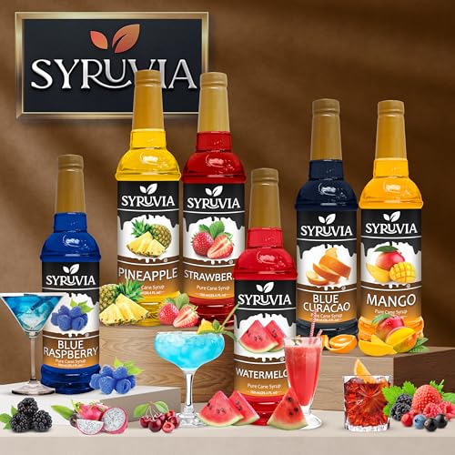 Syruvia Green Apple Syrup, Flavored Syrup for Drinks, Cocktails, Lemonades, Iced Teas, and Desserts – 25.4 fl oz, With Pump