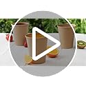 GUSTO [100 Count Kraft Disposable Paper Cups, Hot Coffee Cups Brown Unbleached - Eco-Friendly Cups (16 oz. - Kraft)
