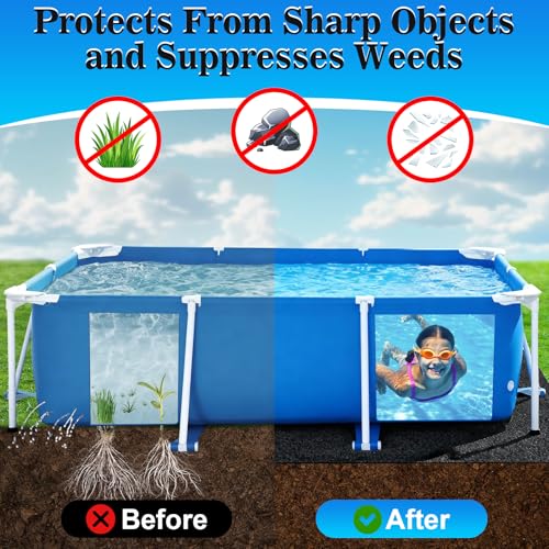 11x7.5ft Rectangular Pool Liner Pad for Above Ground Swimming Pools,Thickened Under Pool Mat Padding,Pools Bottom Liner Protector to Prevent Punctures & Extend Liner Life