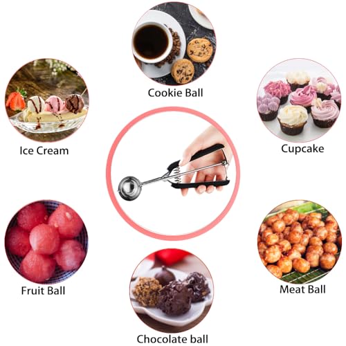 Cookie Scoop 2 Tablespoon, Size #40 Cookie Dough Scoop, 2 Tbsp/ 30 ml/ 1 oz Cookie Scoops for Baking, Spring-Loaded, 18/8 Stainless Steel, Comfortable Grip