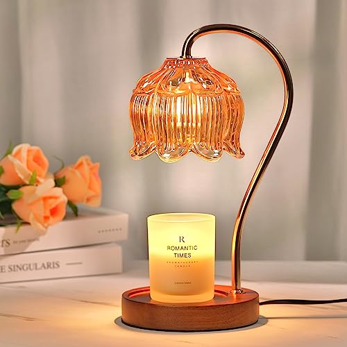 Flower Candle Warmer Lamp with Timer, Dimmable Candle Lamp Warmer, Valentines Birthday Gift for Women Her Mom, House Warming for New Home Decor, Lotus Wax Warmer for Jar Candles