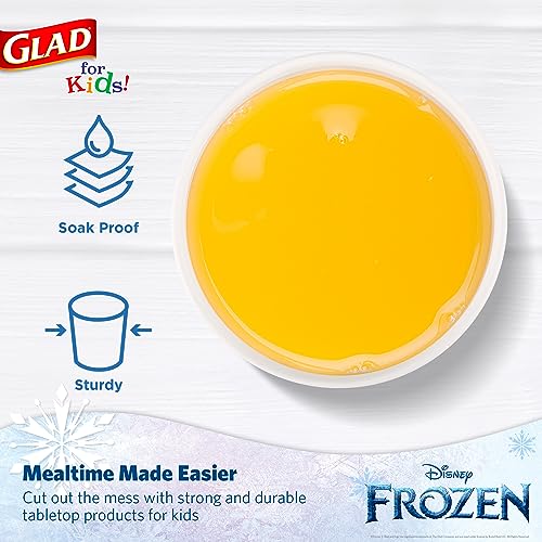 Glad for Kids Disney Frozen Disposable Paper Cups, Anna and Elsa - Heavy Duty Soak-Proof Kid-Friendly Drinking Cups, Great for Everyday Meals and Snacks, 9 oz, 24 Count