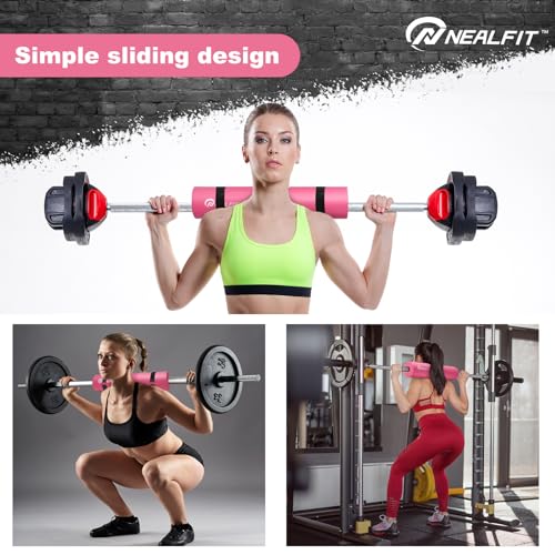 NEALFIT Barbell Pad Squat Pad for Squats—Squat Bar Pad—Great for Weightlifting,Lunges and Hip Thrusts—Foam Sponge Pad—Fit Standard and Olympic Bars Perfectly