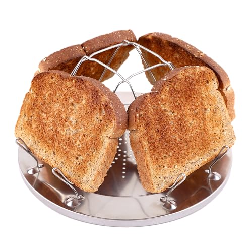 Coghlan's Camp Stove Toaster – Stainless Steel, Lightweight, Portable and Compact Design for Outdoor Cooking, Toasts Up to 4 Slices at a Time, Perfect for Camping, Hiking, Backpacking, and Picnics