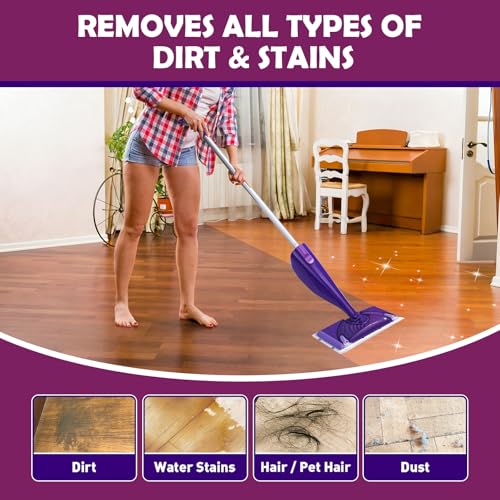 Mopping Pad Refill Compatible with Wet Jet Mop, Disposable Multi Surface Wetjet Hardwood Floor Cleaner Spray Mop Pads Refills, Thickness & Absorbent (60)