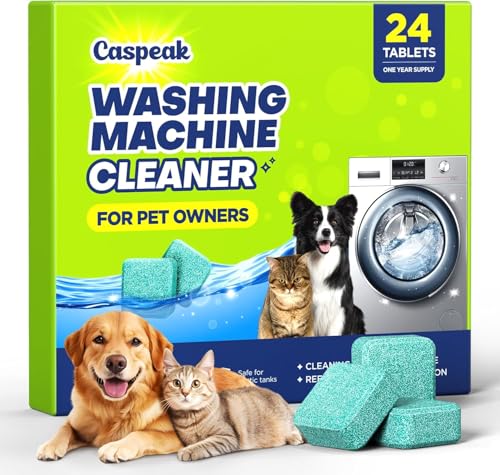 2X Power Deep Cleaning Washing Machine Cleaner Tablets, No More Odor & Pet Fur Enzyme Washing Machine Cleaning Tablets, Washer Cleaner For HE Top Front Load, Septic Safe, 24 Counts/1 Year Supply