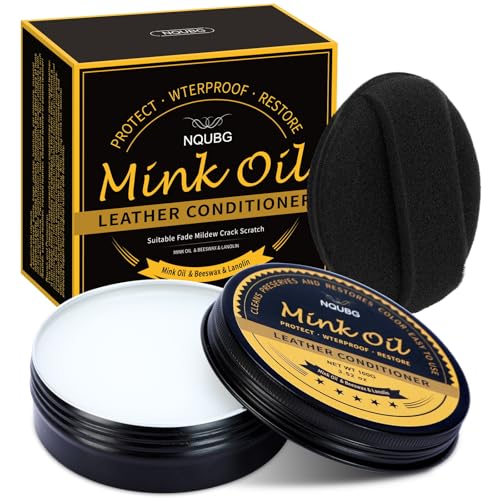 Mink Oil for Leather Boots, Boot Leather Care Kit, Leather Shoe Care Kit for Cowboy Boots, Work Boots, Leather Conditioner and Cleaner All-Natural Waterproof Soften and Restore Shoes