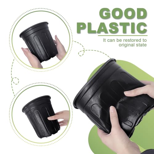 Anyumocz 60 Pcs 1 Gallon Flexible Plant Nursery Pots,Thickened Soft Plastic Seedling Pot with Holes,Flower Plant Container for Succulents,Cuttings,Transplanting,Home Garden(Black)
