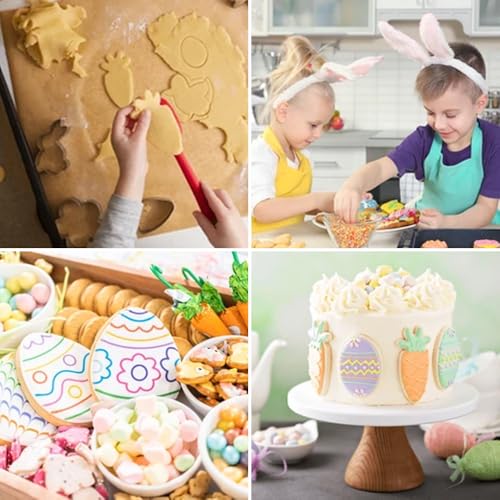 Easter Cookie Cutter Set - 10 pieces - Easter Bunny, Egg, Chick, Carrot, Rabbit, Bunny Face, Holy Cross, Leaf, Flower, Butterfly Shapes - Stainless Steel Biscuit Molds for Spring Holiday Baking