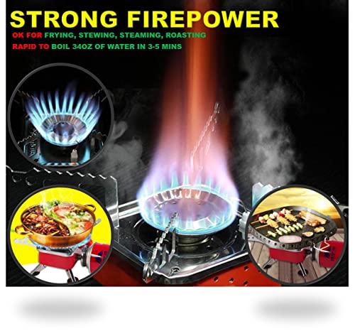 Camping Stove, Backpacking Stove, Foldable, Portable, Lightweight, Piezo Ignition, Single Burner Adjustable, Premium Mini Powerful and Stable Camp Stove for Hiking Picnic, 1+2+1+1pcs