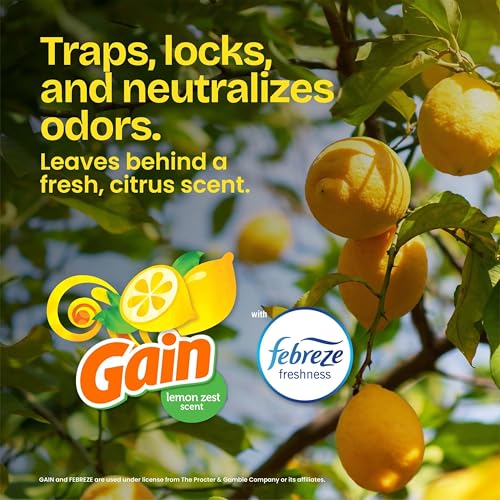 Glad ForceFlex Tall Kitchen Drawstring Trash Bags, 13 Gal, Gain Lemon Zest, 40 Ct (Package May Vary)