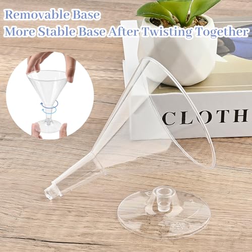 TOFLEN 24 Pack Plastic Martini Glasses 7 oz Cocktail Glasses, Small Reusable Dessert Cups, Clear Stemmed Dessert Shot Glasses for Party Wine, Champagne, Margarita and Appetizers