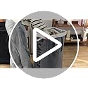 Goodpick Laundry Basket with Wheels, Laundry Hamper with Removable Wash Bag, Clothes Hamper, Rolling Laundry Basket, Dorm Room Essentials, 75L, Grey