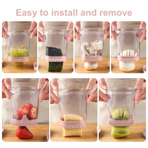 Fruit Slicer Cup: Strawberry Slicer, Strawberries Cutter Cup, Speed Cutter for Banana Grape Egg Kitchen Portable Slicing Tool(Pink)