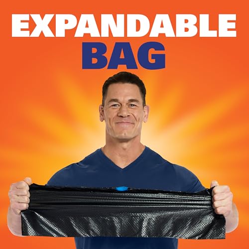 Hefty Ultra Strong 30 Gallon Trash Bags, Large Trash Bags 30 Gallon Size, Multipurpose, Break Resistant Drawstring Closure, Resists Leaks, Punctures, and Tears, Black, White Pine Breeze Scent, 50 Bags