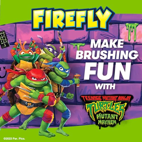 FIREFLY Clean N' Protect Teenage Mutant Ninja Turtles Power Toothbrush with 3D Character Cover, Soft Bristles, Battery Included, Ages 3+, 1+1