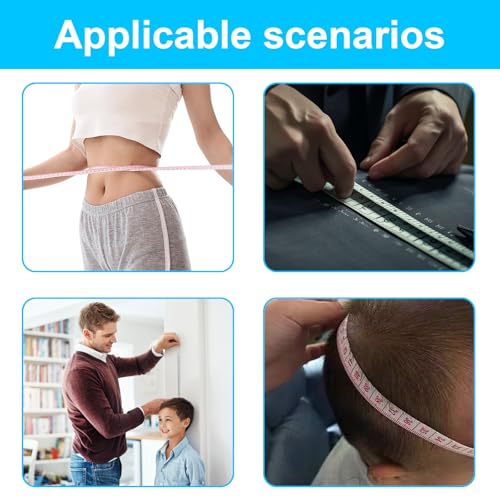 4 Pack Tape Measure Retractable Measuring for Body Fabric Sewing Tailor Cloth Knitting Craft Measurements, 60-Inch Soft Measuring Tape Double Scales Rulers for Body Weight