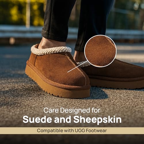FORTIVO Suede Cleaning Kit Compatible for UGG Footwear - Sheepskin & Suede Gentle Cleaner and Conditioner, Protector Spray, Odor Remover, Suede Stain Nap Eraser, Dual Brush Set for UGG Shoes