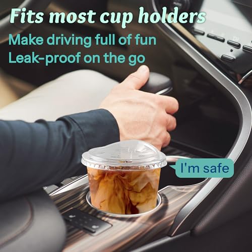 Homestockplus 100 Pack 12 oz BPA-Free Clear Plastic Cups with Sip Lids - Leak-Proof Round Bottom Disposable Iced Coffee Cups for Kids, To-Go Drinks, Smoothies, Juice & Small Portion Cold Beverages