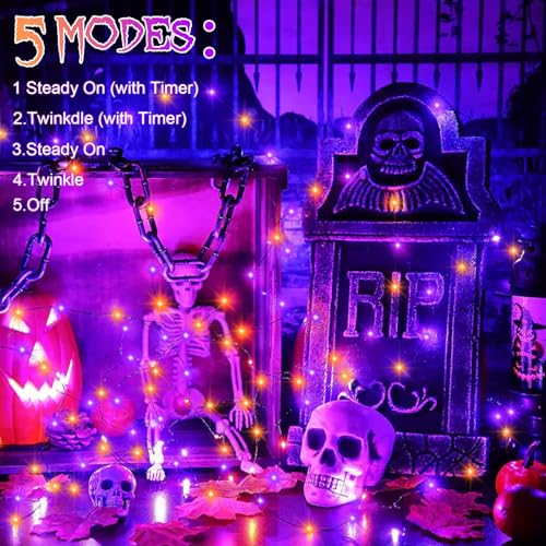 4 Pack Halloween Timer Fairy Lights Battery Operated Twinkle Lights