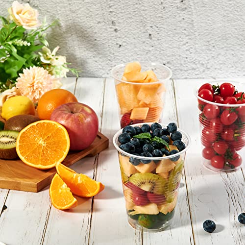 Lilymicky 260 Pack 16 oz Clear Plastic Cups, Cold Disposable Plastic Drinking Cups for Parties, Picnic, BBQ, Travel, and Events