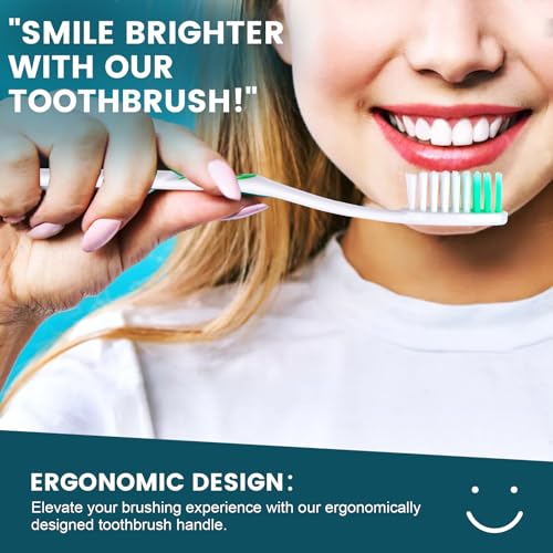 Navona 50 PCS Premium Individually Wrapped Bulk Toothbrush Pack, Disposable Toothbrushes, Kids Toothbrush, Medium Soft Bristle Toothbrushes, Ergonomics Handle, Perfect for Travel Hotel Donation