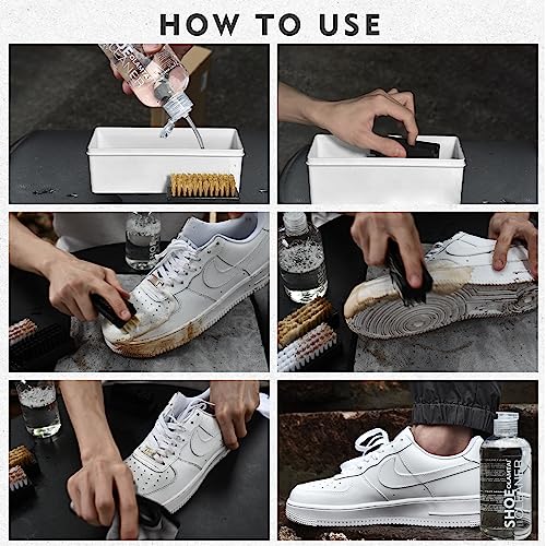 Shoe Cleaner Kit for Sneaker, Cleaning Kit, Sneaker 10Oz with 3 Brush & Microfiber Towel Included, Shoe, Suede, Boot, Canvas, PU, Fabric, etc,Clear,(Madala-SC-210201)