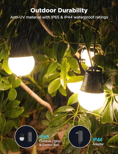 Govee Smart Outdoor String Lights 2, 144ft RGBIC Patio Lights with 45 Bulbs