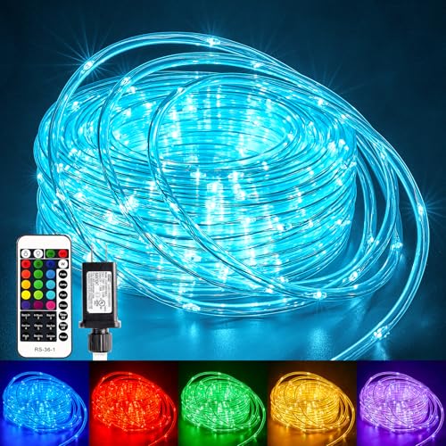 Minetom Color Changing Rope Lights Outdoor, 33FT 100 LED Rope Light