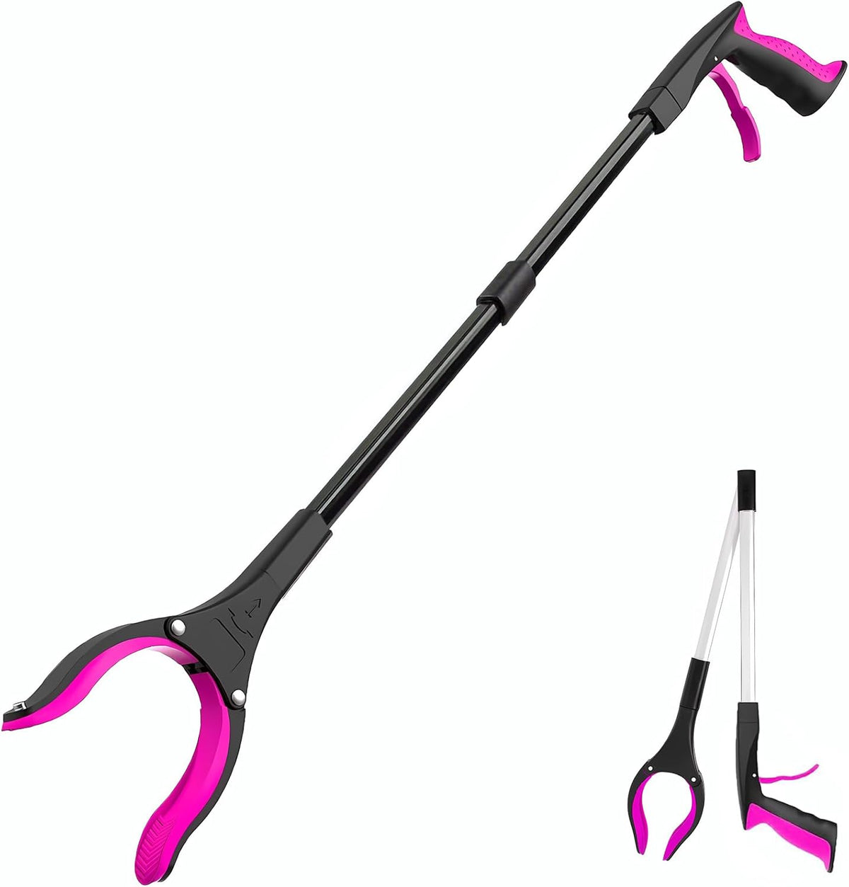 Grabber Reacher Tool - 32” Extra Long Foldable Gripper and Reaching Tool - Heavy Duty Pick Up Stick Grabbers for Seniors, Trash