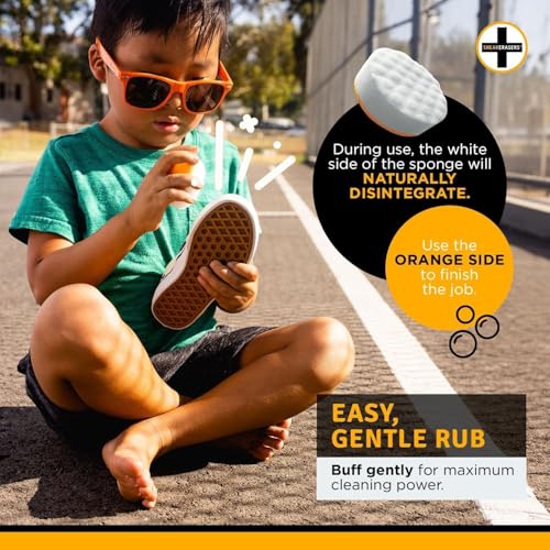 SneakERASERS Instant Sneaker Cleaner, Premium Shoe Cleaning Kit for Sneakers, Dual-Sided Sponges, Effective for Tennis Shoes & Women Men Sneakers, Gentle Rub Design (10 Pack)