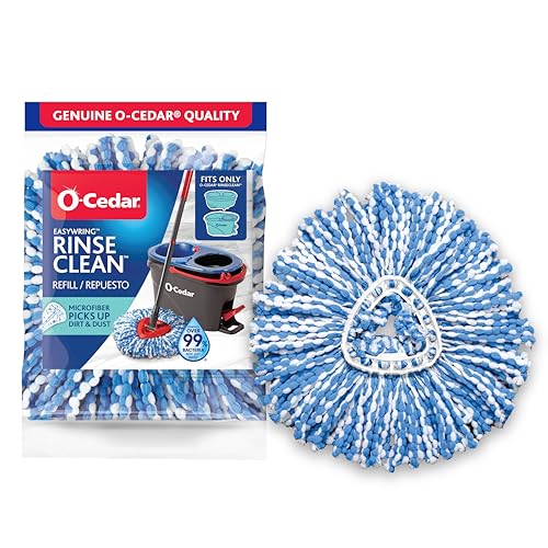O-Cedar EasyWring RinseClean Spin Mop Microfiber Refill, 1-Pack, Blue