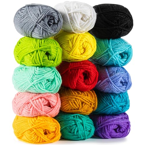 15x20g Acrylic Yarn for Crocheting