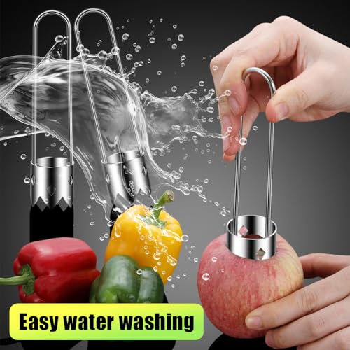 Red Bell Pepper Seed Corer, 2026 Upgraded Reusable Washable Stainless Steel Fruite Cutter Pepper Seed Remover Tool,Tool for Vegetables Fruit Corer Kitchen Gadget (1pc)