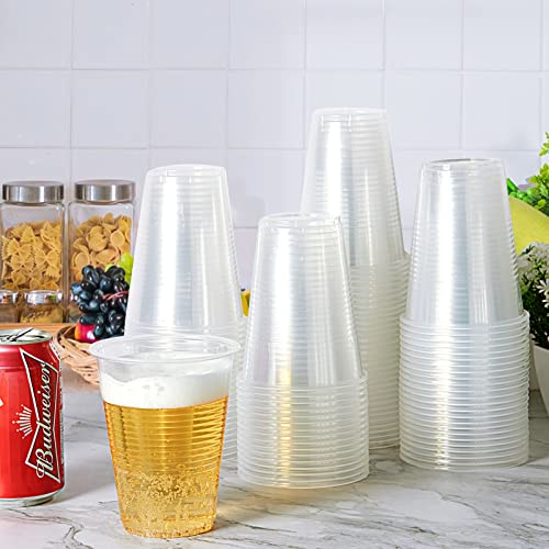 Lilymicky 260 Pack 16 oz Clear Plastic Cups, Cold Disposable Plastic Drinking Cups for Parties, Picnic, BBQ, Travel, and Events