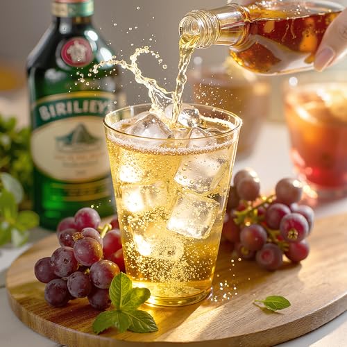 12 oz Clear Plastic Cups Disposable Gold Plastic Cocktail Glasses 50 Pack Drinking Disposable Wine Cups for Party Birthday Wedding Graduation