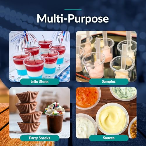 Reli. (110 Count 1 oz Plastic Shot Glasses Disposable | Clear Jello Shot Cups | Mini Plastic Cups for Party, Sauces, Samples | BPA Free, Shatterproof, 1oz Mini Glasses Disposable