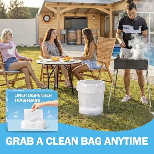 Teivio 150 Count 4 Gallon Trash Bags with Bottom Dispenser Fits Most 4-Gallon Trash Cans, Refill Small Clear Garbage Bags, Waste Basket Liners, for Bathroom, Bedroom, Office, Fits 3–4.5 Gal / 12–15L